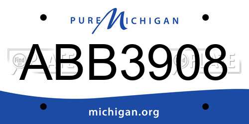 ABB3908 Michigan License Plate