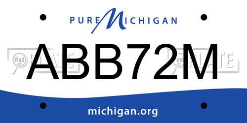 ABB72M Michigan License Plate