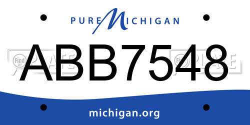 ABB7548 Michigan License Plate