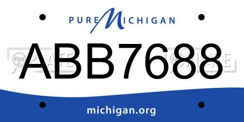 ABB7688 Michigan License Plate