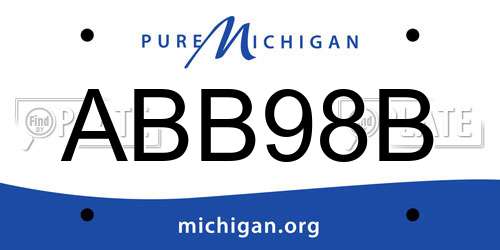 ABB98B Michigan License Plate