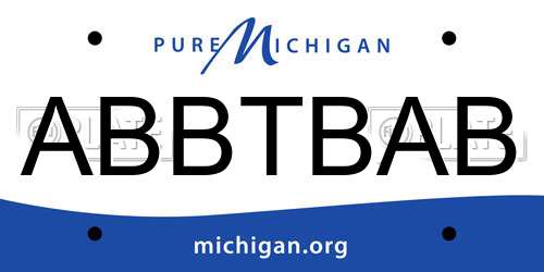 ABBTBAB Michigan License Plate