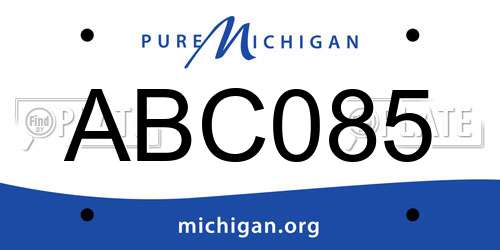ABC085 Michigan License Plate