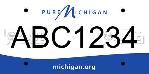 ABC1234 Michigan License Plate