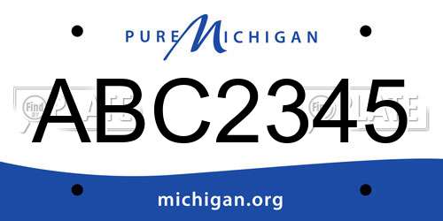 ABC2345 Michigan License Plate