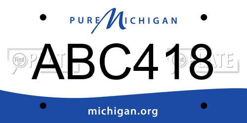 ABC418 Michigan License Plate