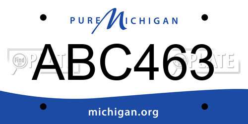ABC463 Michigan License Plate