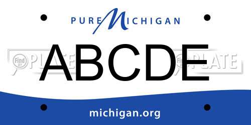 ABCDE Michigan License Plate