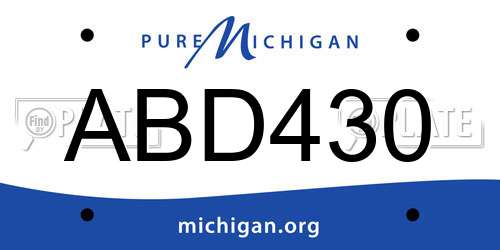 ABD430 Michigan License Plate