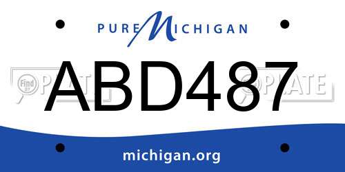 ABD487 Michigan License Plate
