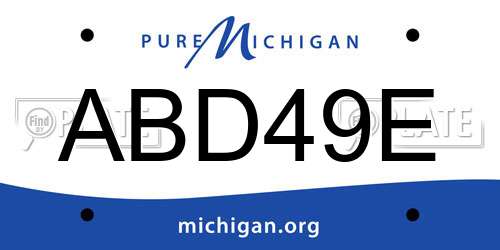 ABD49E Michigan License Plate