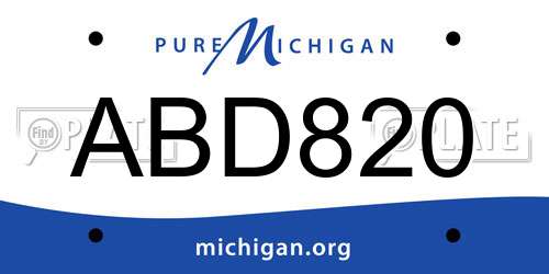 ABD820 Michigan License Plate
