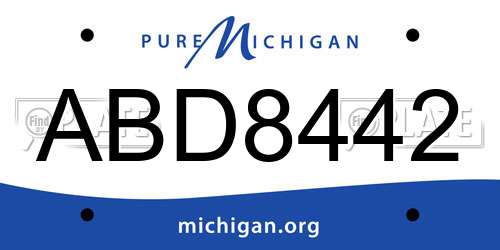 ABD8442 Michigan License Plate