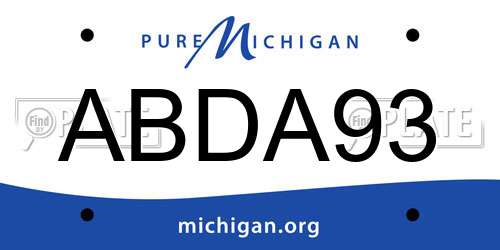 ABDA93 Michigan License Plate
