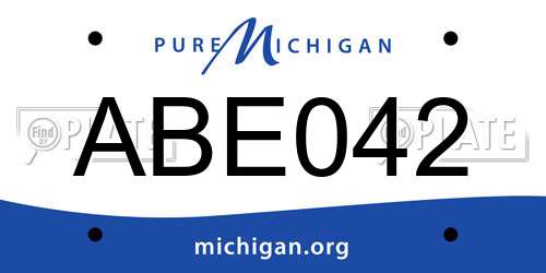ABE042 Michigan License Plate
