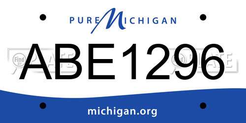 ABE1296 Michigan License Plate