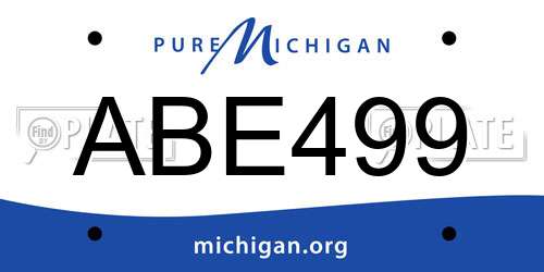 ABE499 Michigan License Plate