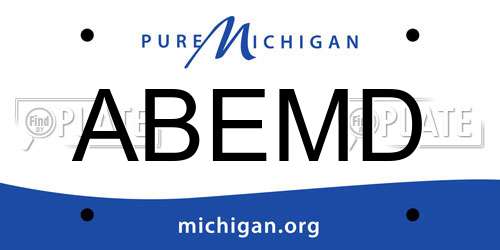 ABEMD Michigan License Plate