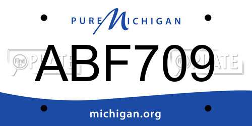 ABF709 Michigan License Plate