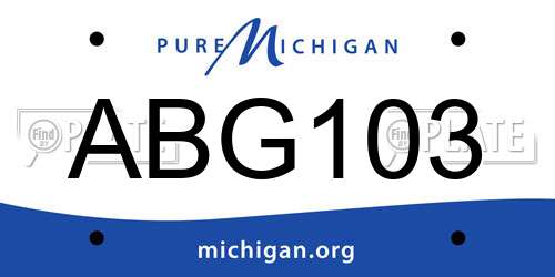 ABG103 Michigan License Plate