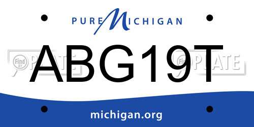 ABG19T Michigan License Plate