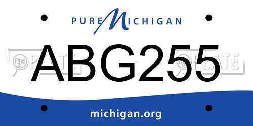 ABG255 Michigan License Plate