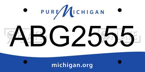ABG2555 Michigan License Plate