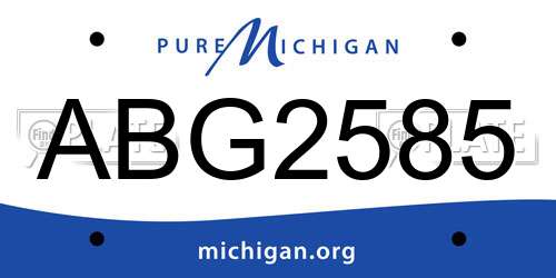 ABG2585 Michigan License Plate