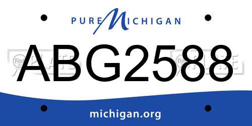 ABG2588 Michigan License Plate