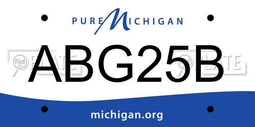 ABG25B Michigan License Plate