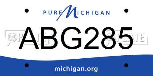 ABG285 Michigan License Plate