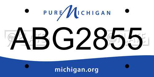 ABG2855 Michigan License Plate