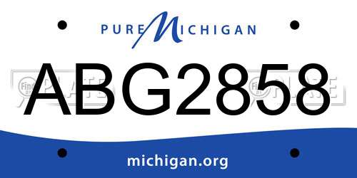 ABG2858 Michigan License Plate