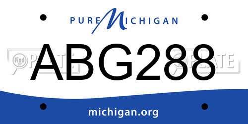 ABG288 Michigan License Plate