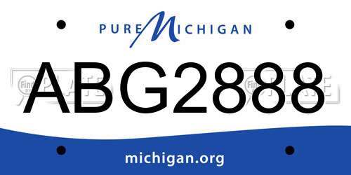 ABG2888 Michigan License Plate