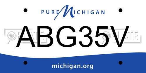 ABG35V Michigan License Plate