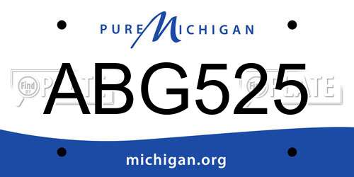 ABG525 Michigan License Plate