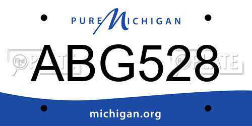 ABG528 Michigan License Plate