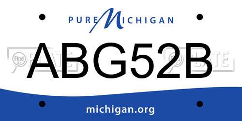 ABG52B Michigan License Plate