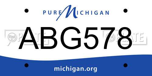 ABG578 Michigan License Plate