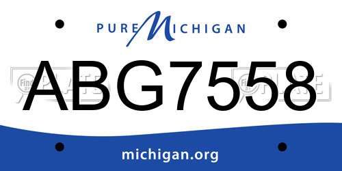 ABG7558 Michigan License Plate