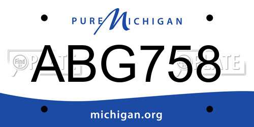 ABG758 Michigan License Plate