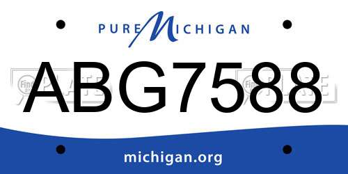 ABG7588 Michigan License Plate