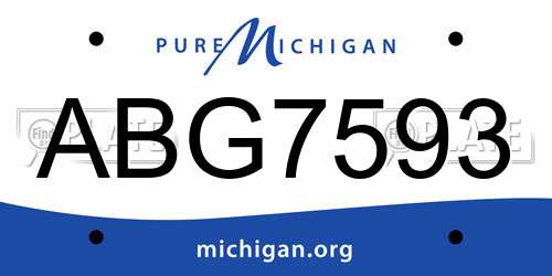 ABG7593 Michigan License Plate