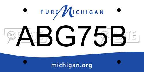 ABG75B Michigan License Plate