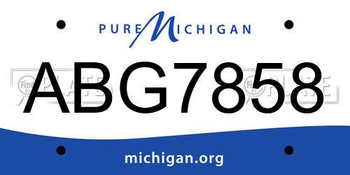 ABG7858 Michigan License Plate