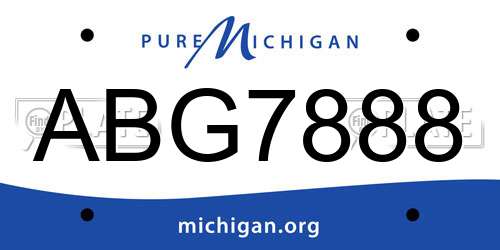 ABG7888 Michigan License Plate