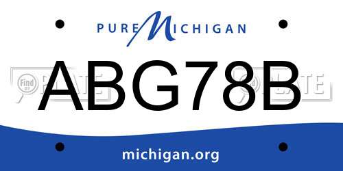 ABG78B Michigan License Plate