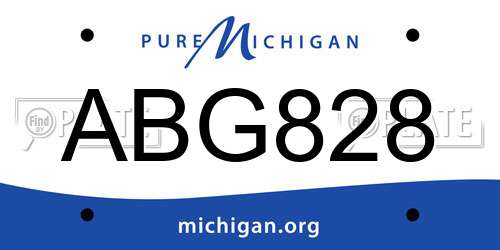 ABG828 Michigan License Plate