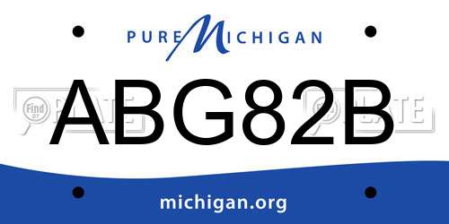 ABG82B Michigan License Plate